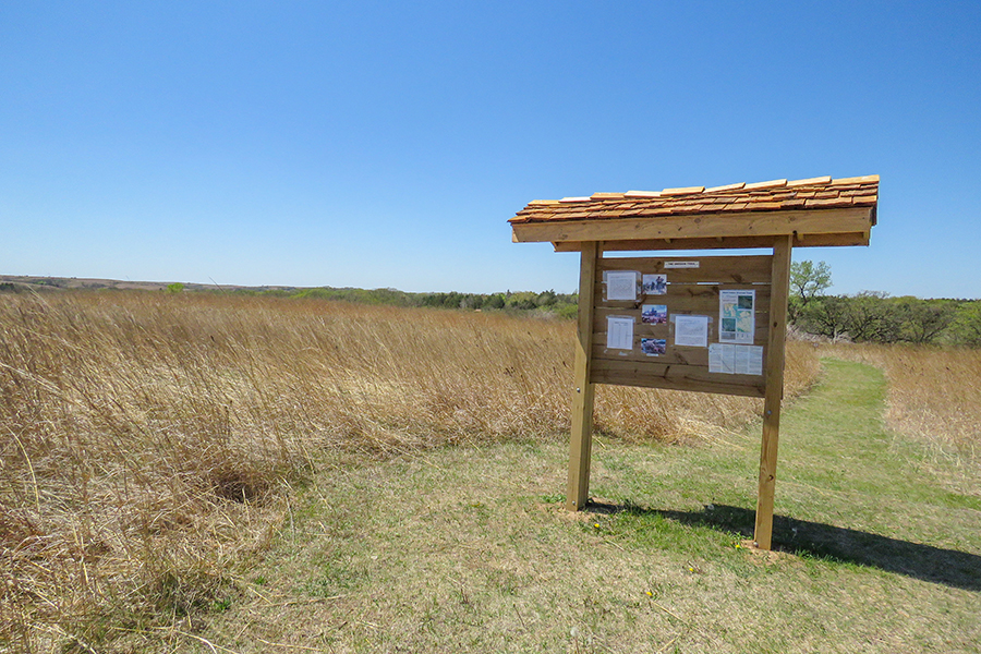 Trail head at Rock Creek Station State Recreation Area.